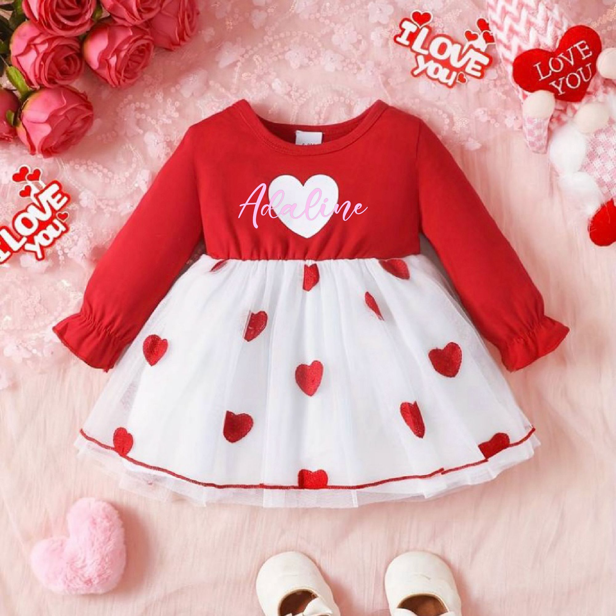 Baby red dress on sale outfit