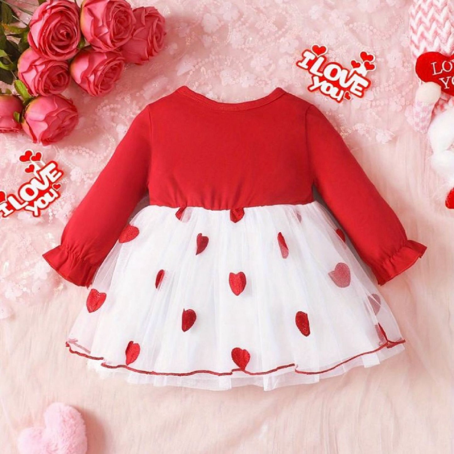 Baby Girl Red Valentine Heart Dress