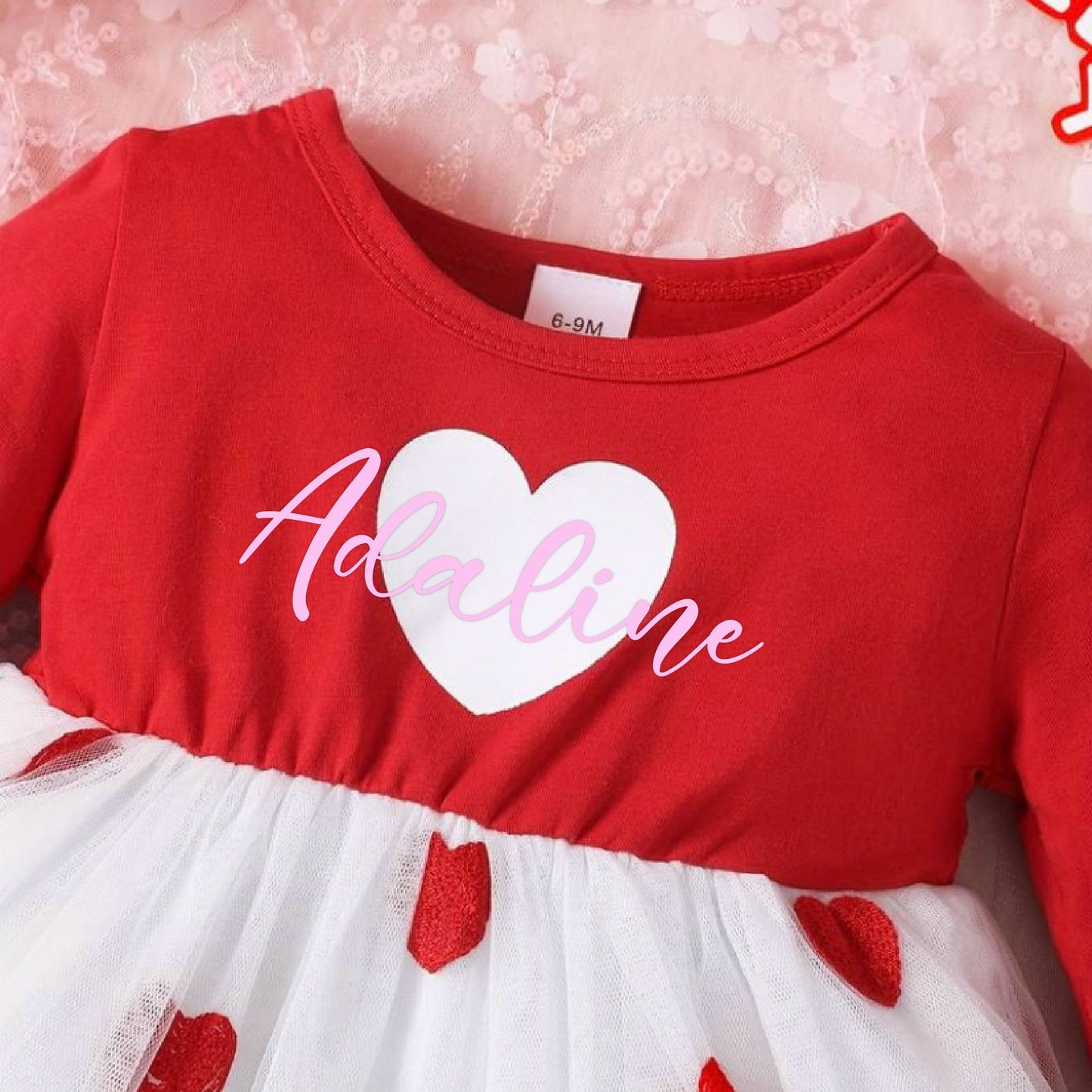 Baby Girl Red Valentine Heart Dress