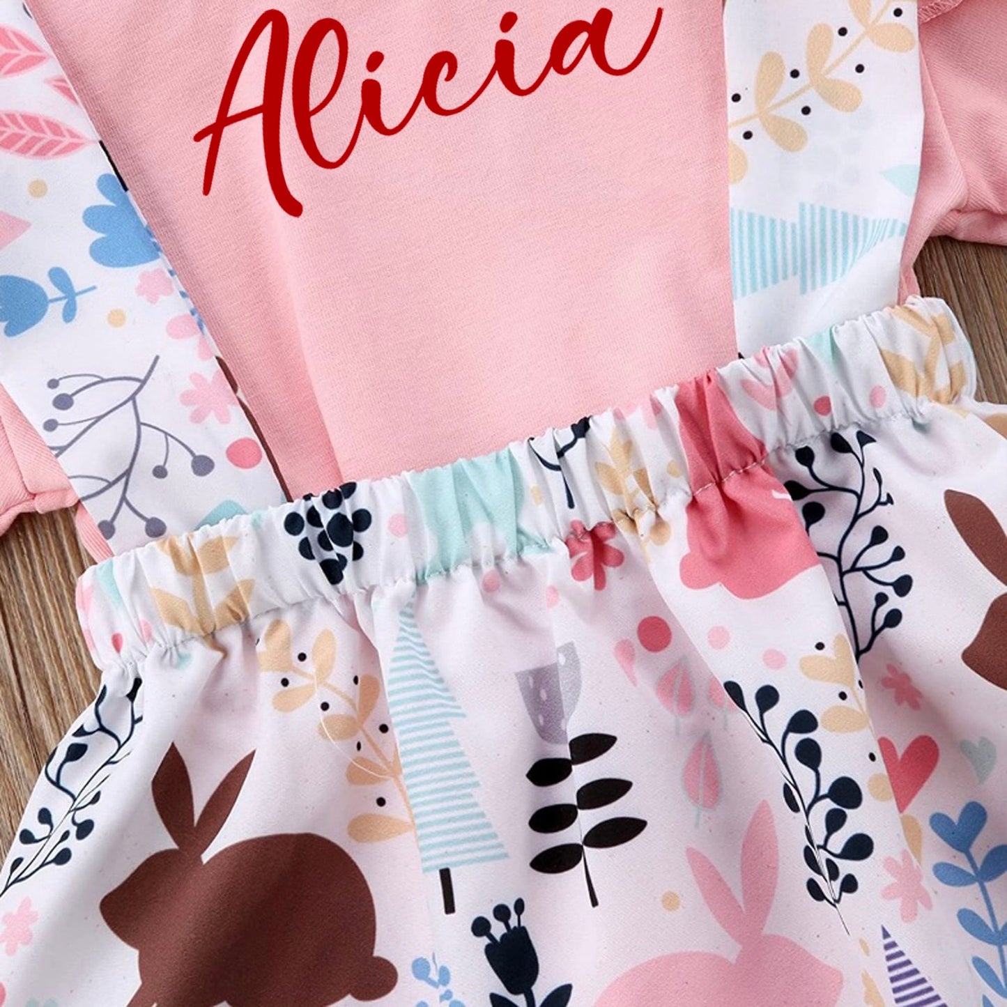 Baby Girl Easter Bunny Clothes, Personalized Some Bunny Turns One Birthday Outfit
