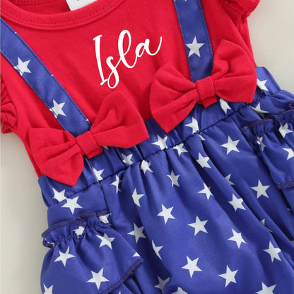 Baby Girl Independence Day Outfit Personalized