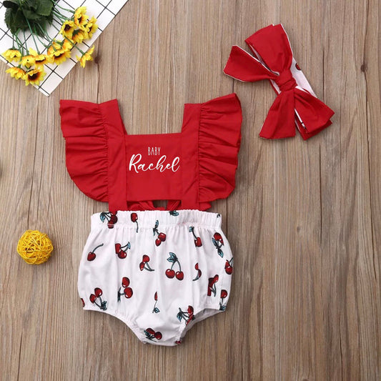 Baby Girl Red Cherry Outfit