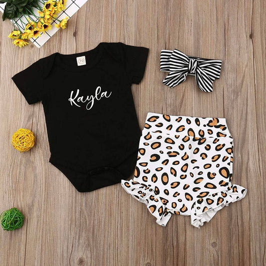 Baby Girl Leopard Animal Print Clothes Set