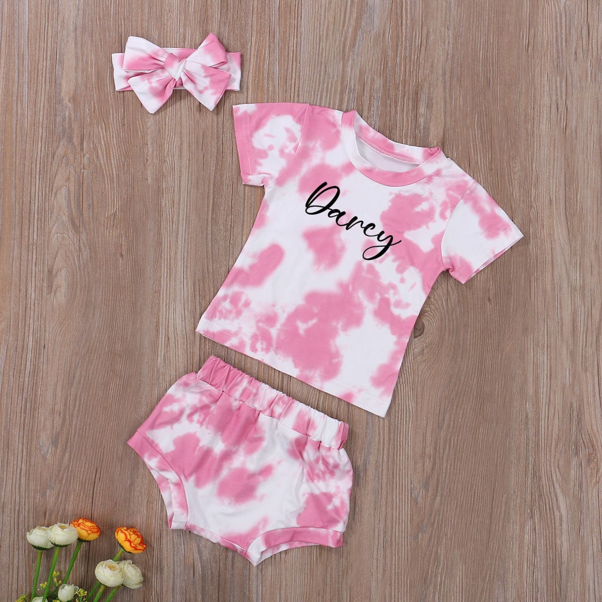 Baby Girl Tie Dye Shirt and Short Clothes Set