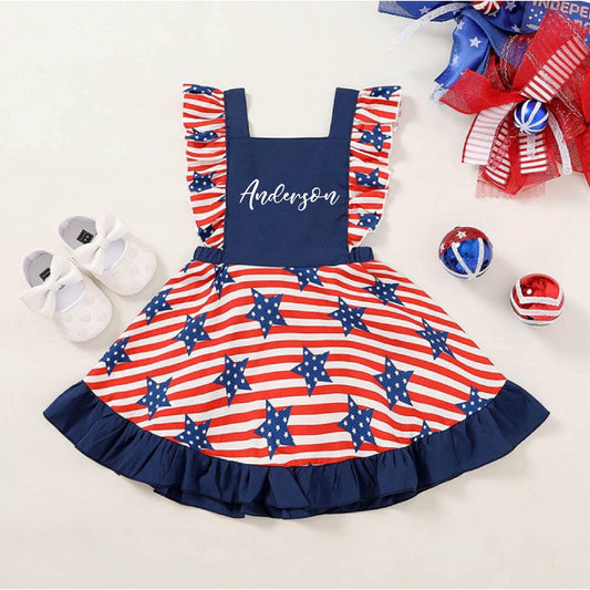Baby Girl Star Stripes 4th of July Dress