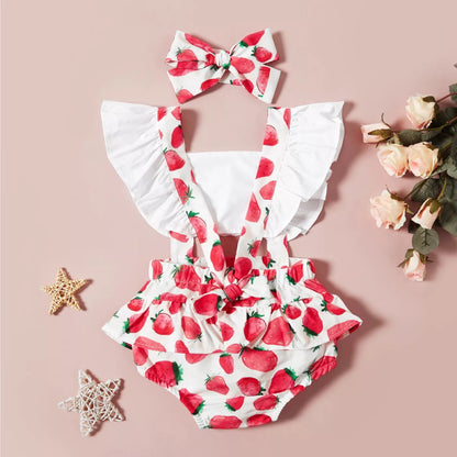 Personalized Baby Girl Strawberry Berry Sweet Outfit