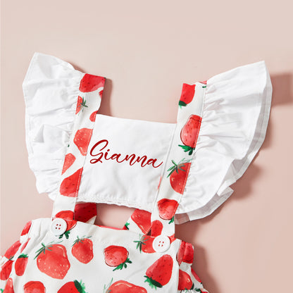 Personalized Baby Girl Strawberry Berry Sweet Outfit
